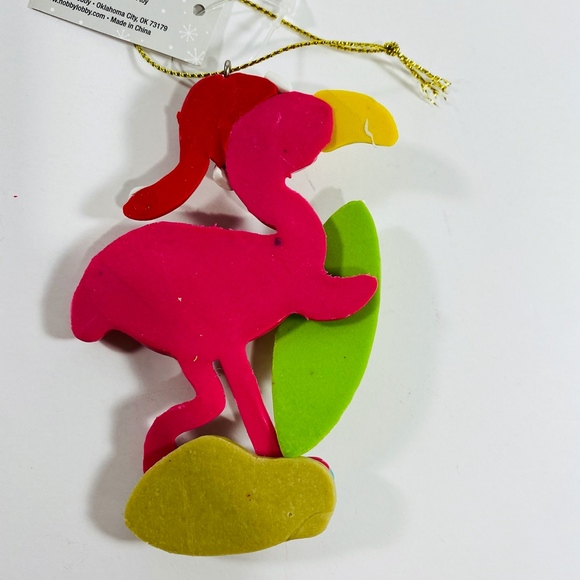 COPY - At The Beach Christmas Ornament Flamingo With Surf - Picture 3 of 5